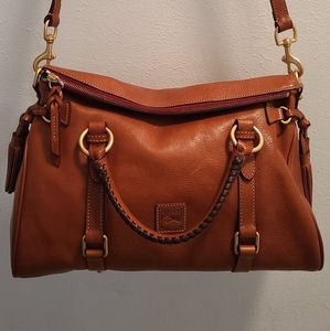 NWOT Dooney and Bourke Florentine Leather Large Tasseled Satchel in Natural